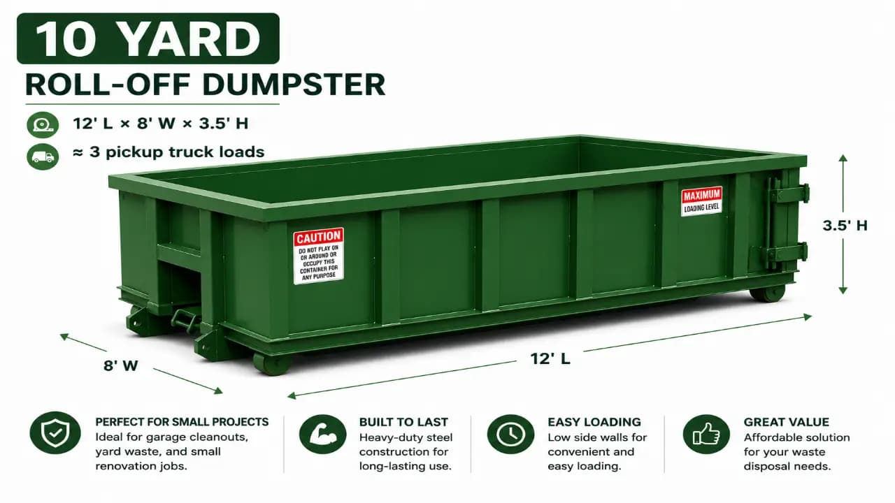 10-yard roll-off dumpster