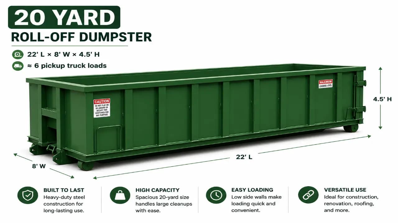 20-yard roll-off dumpster